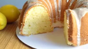 کیک پزی-تهیه کیک ساده با سس لیمو