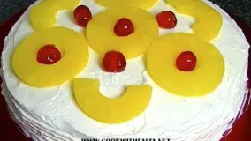 کیک-کیک آناناس با خامه تازه