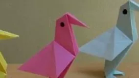 آموزش اوریگامی پرنده-ویدیو اوریگامی 21