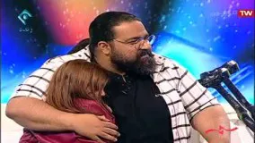 رضا صادقی و دخترش تیارا-Reza Sadeghi and his daughter on live TV
