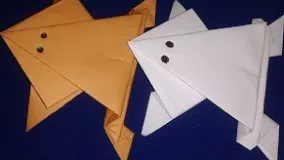 آموزش اوریگامی حیوانات سه بعدی اموزش اوریگامی قورباغه 6