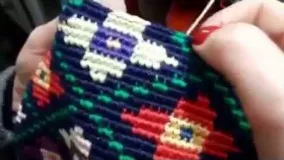 آموزش قلاب بافی-بافت چند  رنگ همزمان با قلاب ..Crochet  and combine  colors