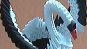 How to make 3d origami black and white small swan model1