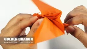 Origami for Kids: How to make a paper Dragon that can flap wings | Golden Dragon