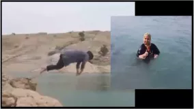 شنا و شیرجه ماهرانه زنان ایرانی با مانتو در کانال ها و سدها