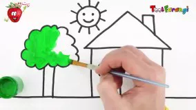آموزش نقاشی کودکانه کشیدن خانه
