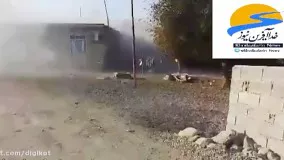 لحظه برخورد گلوله توپ جنگ آذربایجان و ارمنستان به شهر مرزی ایران