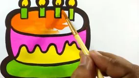 آموزش نقاشی ؛ کیک تولد