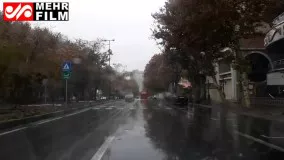 بارش باران پاییزی در تبریز