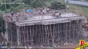 ریزش وحشتناک ساختمان در حال ساخت