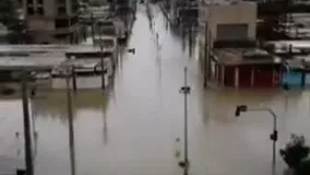 حجم سیلاب در شهر جراحی ماهشهر خوزستان