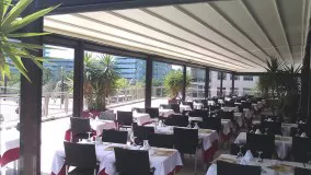 سقف متحرک کافه رستوران عربی- زیباترین سقف جمع شونده رستوران تالار