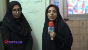 استفاده معلم خوزستانی از یخچال به جای تخته وایت برد برای آموزش!