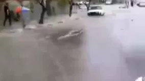 آب گرفتگی معابر تهران در پی باراش باران