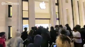 تخریب فروشگاه اپل در واشنگتن توسط معترضین به قتل جروج فلوید