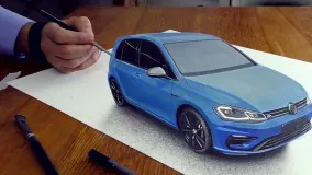 نقاشی سه بعدی ماشین