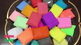 مخلوط کردن اسلایم های رنگی