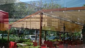 جدیدترین سایبان متحرک روفگاردن کافه-بهترین سقف های برقی فودکورت رستوران عربی