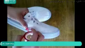 تکنیک کشیدن نقاشی روی کفش و لباس پارچه ای با اکریلیک
