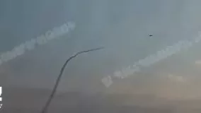 لحظه انهدام یک فروند بالگرد متعلق جمهوری آذربایجان توسط موشک‌های ارمنستان