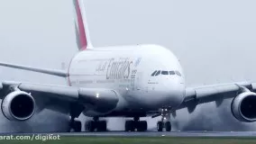 پرواز و فرود هواپیمای مسافربری غول پیکر A380