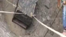 نجات پلنگ از داخل گودال