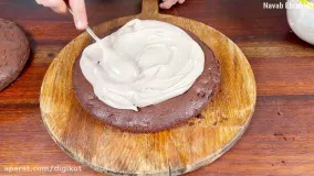 کیک شکلاتی با خامه شکلاتی ،کیک اسفنجی