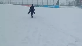 تمرین متفاوت جوکوویچ با همسرش در برف