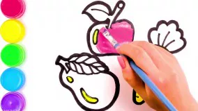 آموزش نقاشی به کودکان - میوه