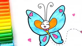 آموزش نقاشی حیوانات برای کودکان | نقاشی زیبای پروانه