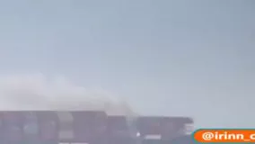 آتش سوزی کشتی در سواحل کانادا