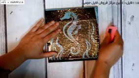 آموزش نقاشی با رزین-آسان ترین آموزش نقاشی با رزین در ایران-طرح آبستره اسب آبی