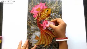 آموزش نقاشی روی شیشه-آموزش ویترای حرفه ای-(نقاشی ماهی قرمز روی طلق)