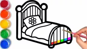 نقاشی تخت با رنگ های رنگین کمان | آموزش نقاشی کودکانه
