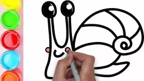 آموزش نقاشی حلزون | رنگ آمیزی حلزون ها برای کودکان
