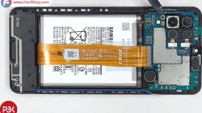 کالبد شکافی و آموزش تعویض باتری Samsung Galaxy A12 - فونی شاپ