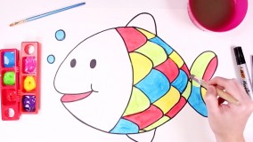 آموزش نقاشی به کودکان - ماهی