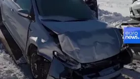 مدفون شدن خودروها در زیر برف روسیه