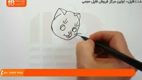 آموزش نقاشی به کودکان _ نقاشی گربه