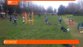 آموزش فوتبال به کودکان - تمرینات هماهنگی بدن و عبور از بین موانع