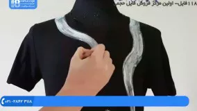 آموزش  نقاشی روی پارچه - طرح مار روی تیشرت
