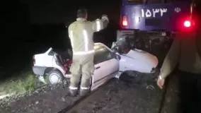 حادثه برخورد قطار با یک دستگاه خودرو