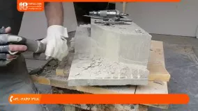 آموزش سنگ تراشی - ساخت آبنما با سنگ آهک