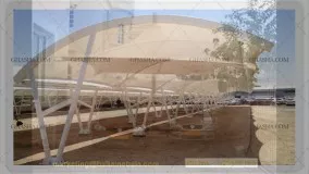 پوشش خیمه ای پارکینگ اتومبیل-سایبان کششی کارواش-سقف چادری جایگاه سوخت-سایبان پارکینگ مجتمع مسکونی09380039391حقانی