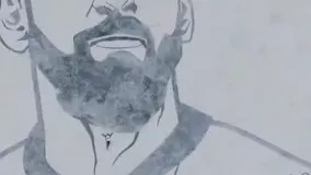 ترسیم زغالی چهره لیونل مسی در کفه‌ نمک سیرجان