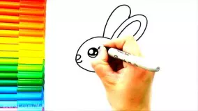 آموزش نقاشی کودکانه _ نقاشی خرگوش زیبا و خوشگل