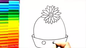 آموزش نقاشی کودکانه - نقاشی کاکتوس کودکانه