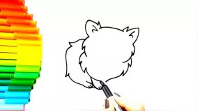 آموزش نقاشی کودکانه | نقاشی گربه خوشگل و دوست داشتنی