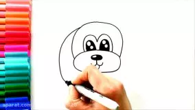 آموزش نقاشی کودکانه | نقاشی سگ نگهبان کوچولو