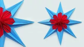 آموزش اوریگامی با کاغذ | اوریگامی ستاره سه بعدی | ساخت ستاره کاغذی زیبا